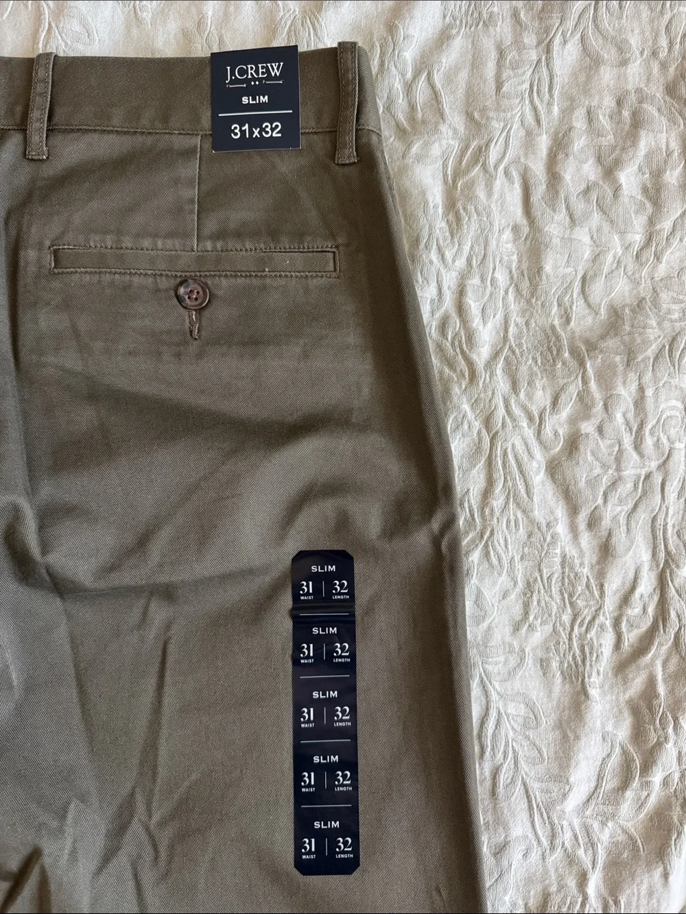 J. Crew Olive Slim Straight Chinos